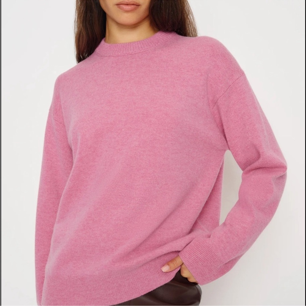Reformation Fabian Crew Sweater Pink
